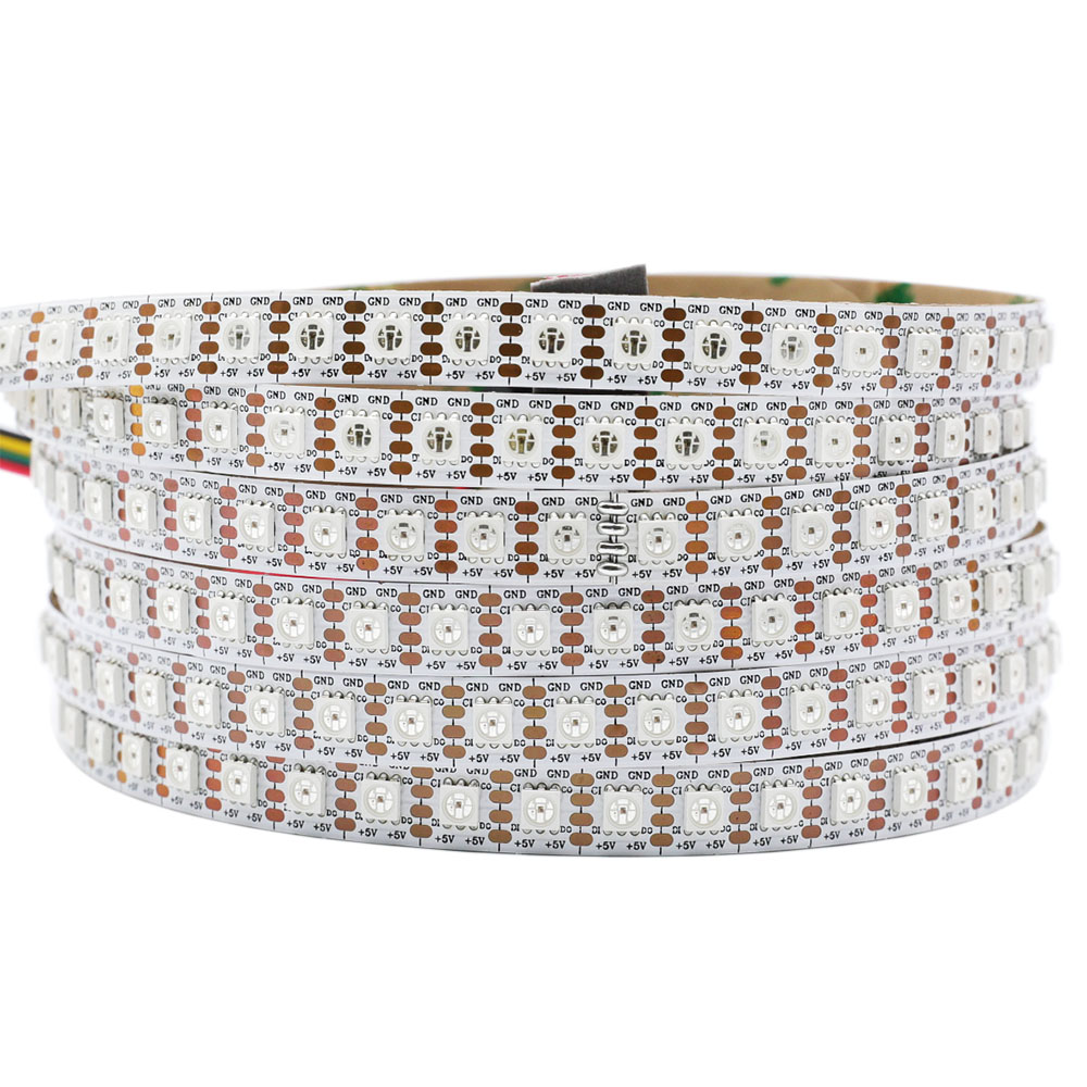 DC5V 96LEDs/m Fastest APA107/HD107S Individually Addressable Super Bright Full Color RGB LED Strip - 16.4Ft/Roll